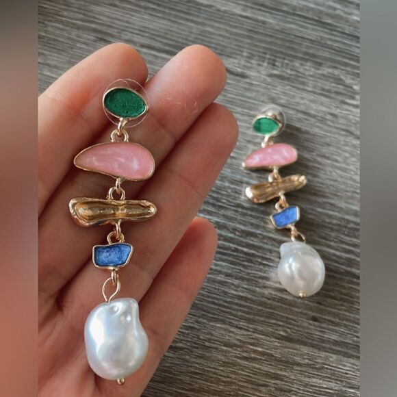 Pearl earring drops A339 - Picture 4 of 5